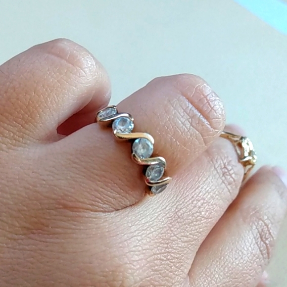 10k yellow gold cz band